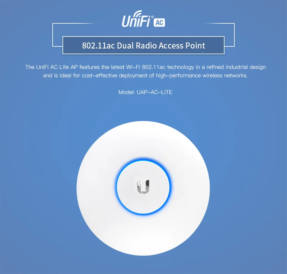 Ubiquiti UniFi AC Lite AP(UAP-AC-LITE) 802.11ac двойная радиотелефонная точка доступа