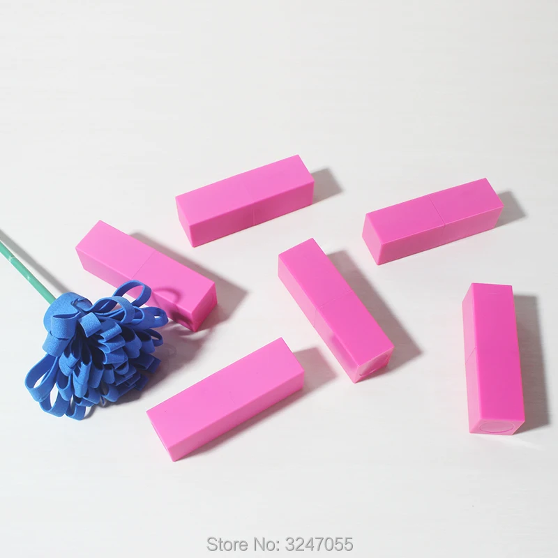 

40pcs/lot Square Shiny Fuchsia Empty Lipstick Tube, 12.1mm Frosted Fuchsia Plastic Lip Balm Packing Tube,Magnetic Lipstick Tube