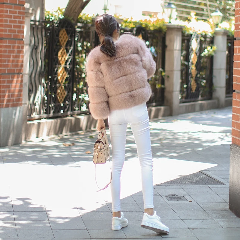 UPPIN шуба мех Импортные высокое качество розовый лисы пальто Для женщин зимние