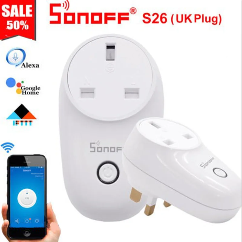 Sonoff S26 умный дом реле WiFi умная розетка вилка США/Великобритания/Австралия/ЕС
