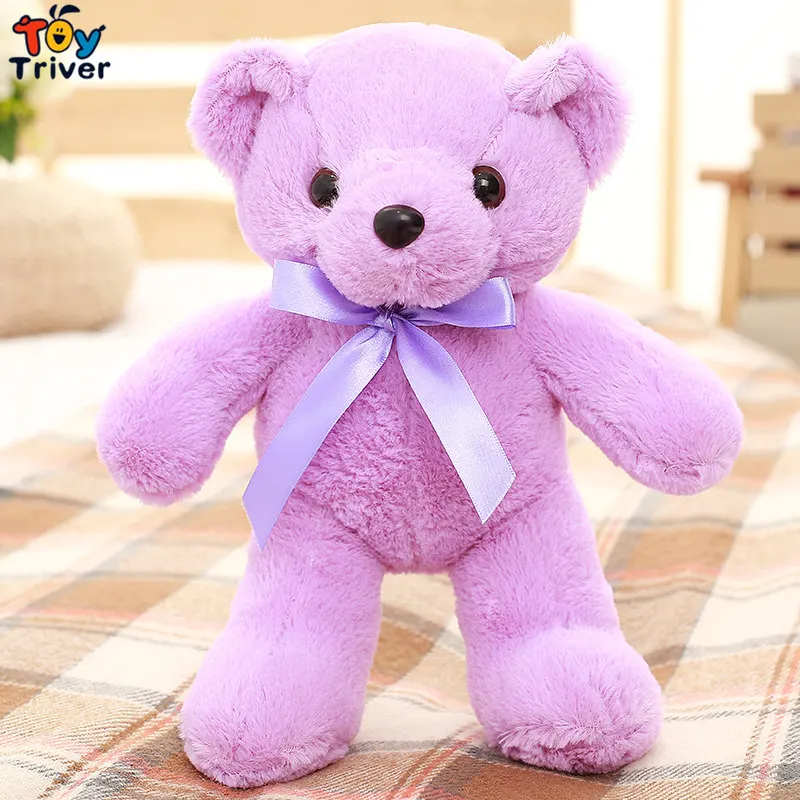 31 см мультфильм фиолетовый коричневый белый розовый плюшевый мишка плюшевая
