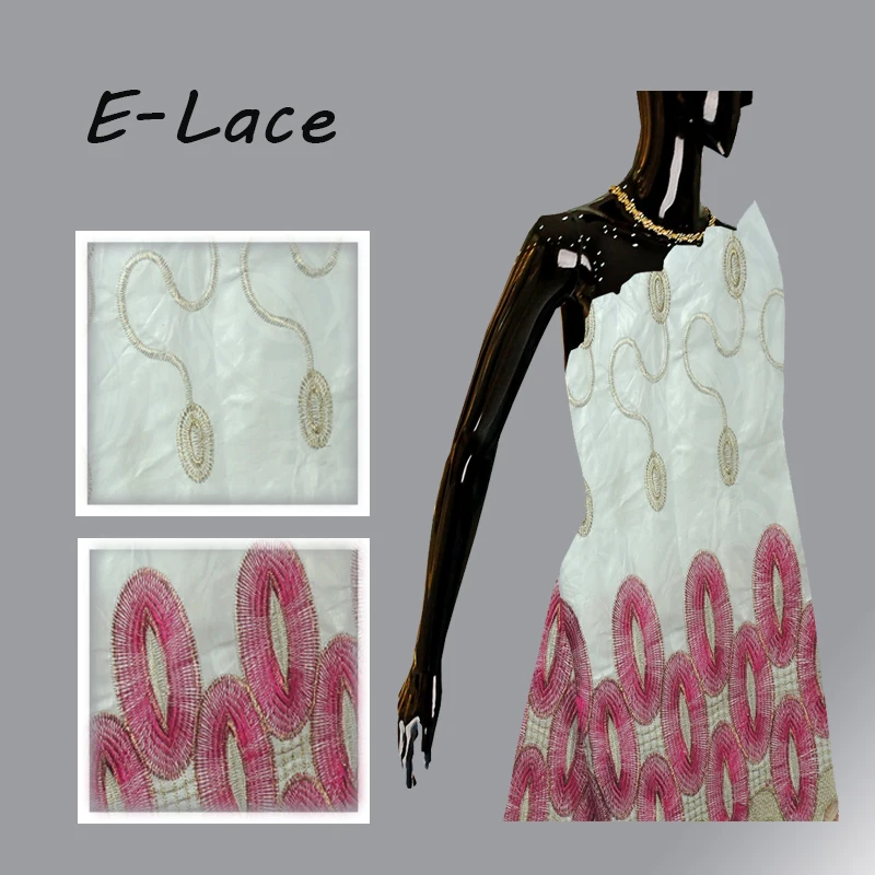 Новинка 2017 года прибытие Африканский 5 ярдов Базен Riche Getzner ткань тюль сетка