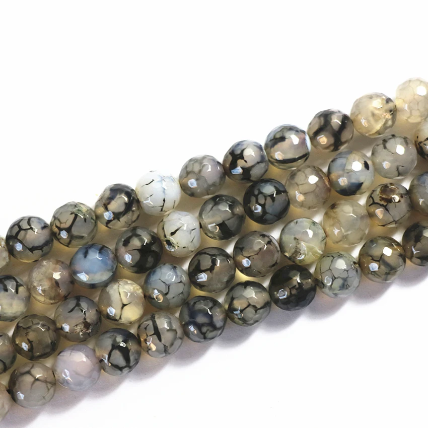 Натуральный Черный Дракон Карнелиан с прожилками оникса каменный Агат 6 мм 8 10 12