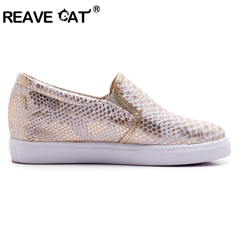 REAVE CAT/модные брендовые женские лоферы на толстой подошве; обувь на плоской подошве; женская повседневная обувь на платформе без застежки; Женская Удобная обувь; RL2627