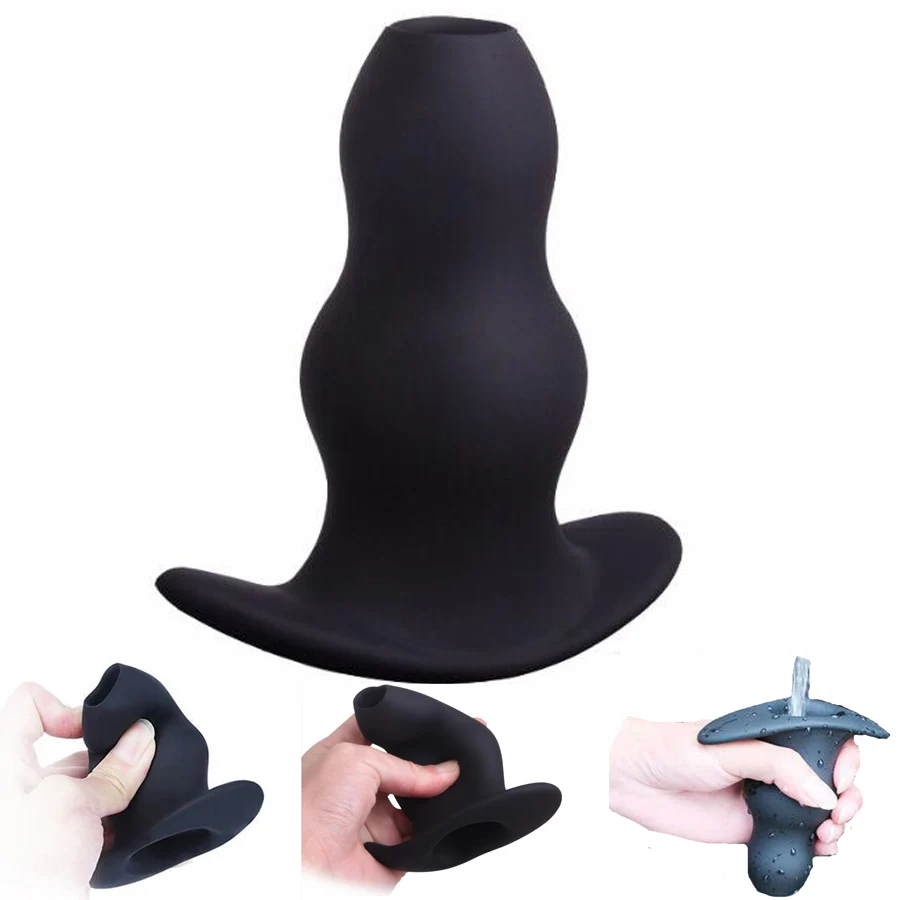 Силиконовые Peep Полые Butt Plug Анус Клизма Якорь Анальный Бусы Anal Секс Игрушки Для