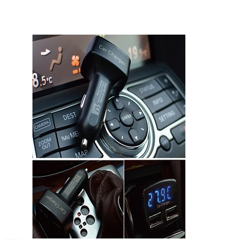 Цифровой светодиодный прикуриватель 4 в 1 с монитором напряжения и двойным
