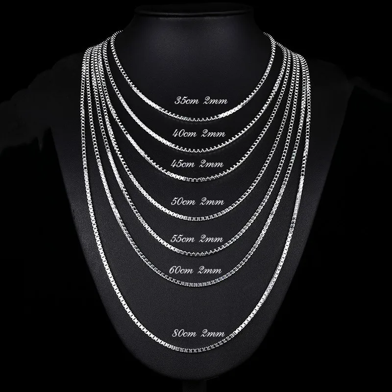 Ожерелье цепочка из серебра 925 пробы 35/40/45/50/55/60/80 см|collar necklace men|collar womencollar chain |