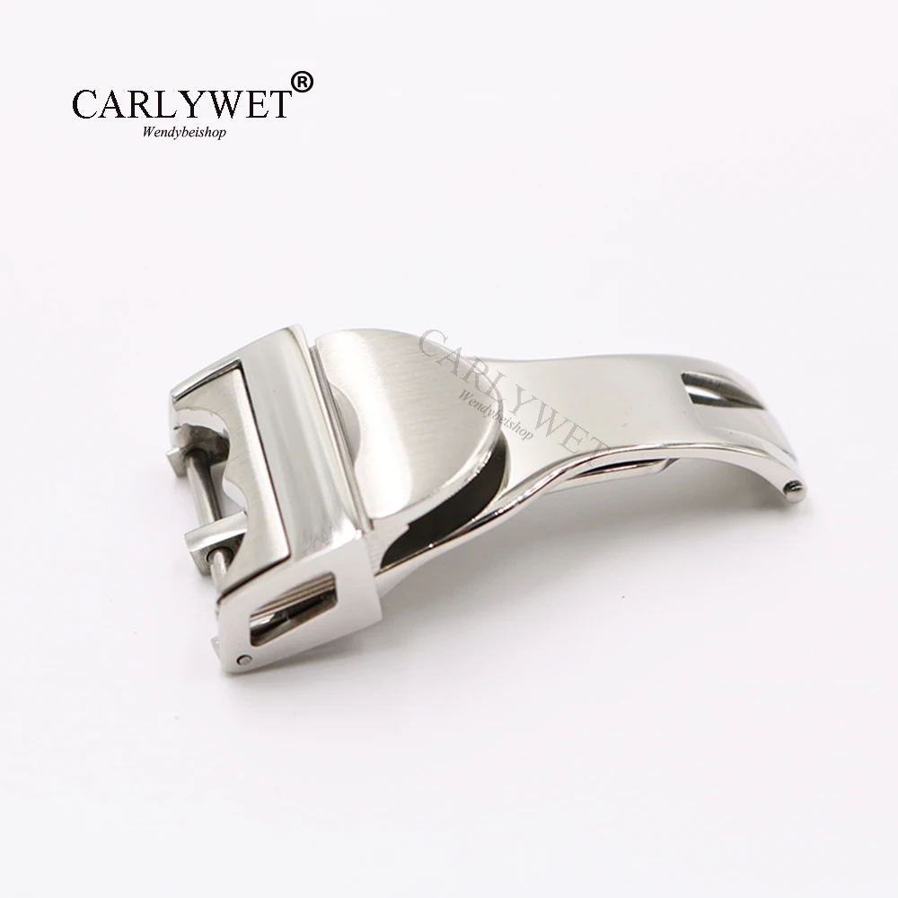 CARLYWET 18 мм серебристая пряжка из нержавеющей стали 316L для ремешка часов застежка