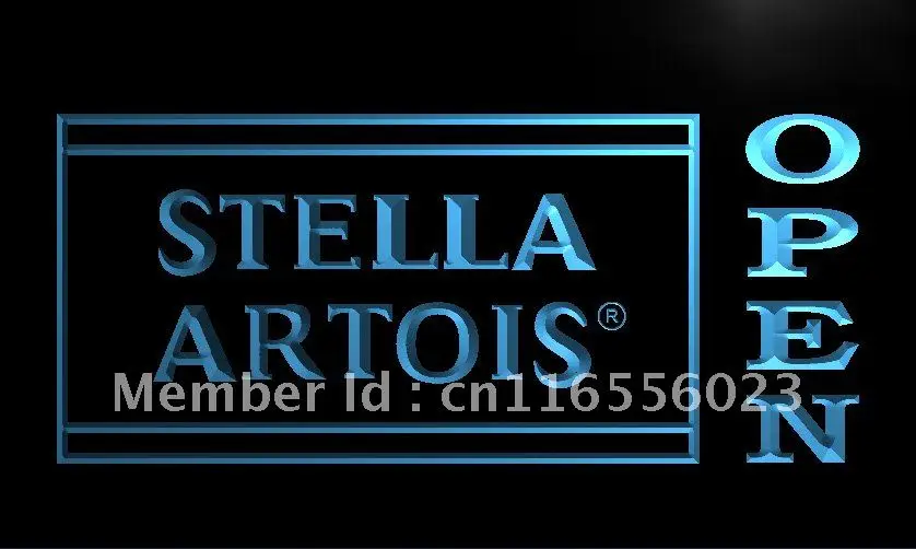 

LA048- Stella Artois Beer OPEN Bar LED Neon Light Sign home decor crafts