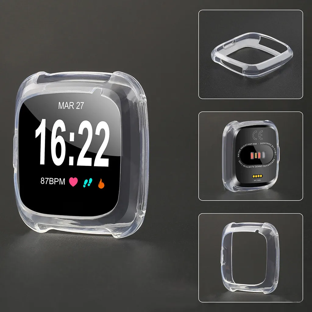 Protection Case Cover For Fitbit Versa Lite Smart Watch TPU Silicone Casing Guard Screen Protector 19M29 |