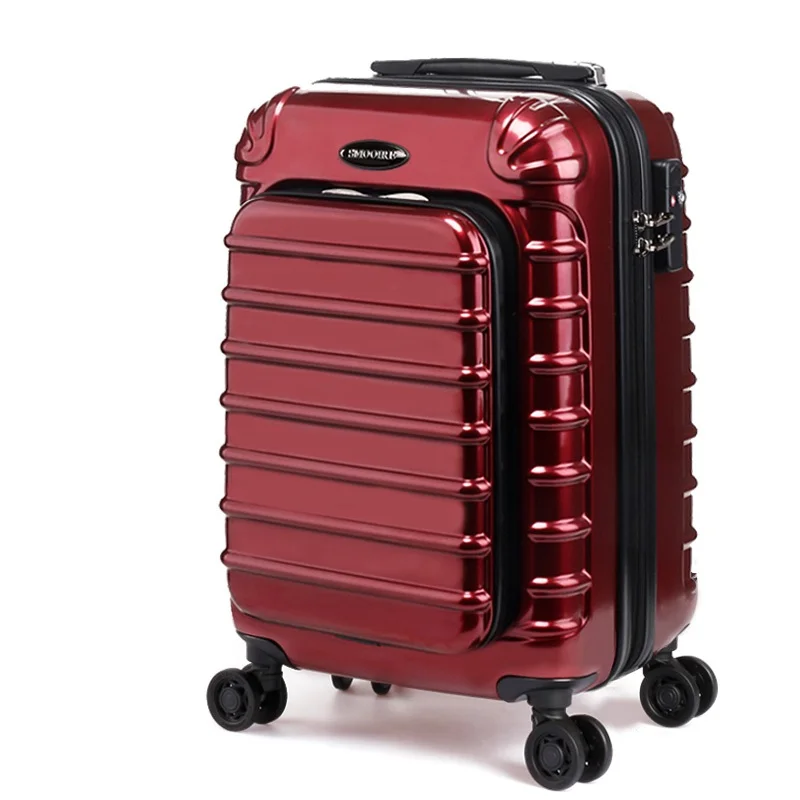 Открывающийся чемодан на колесиках, сумка на колесиках, чемодан для компьютера - Цвет: 24 inch