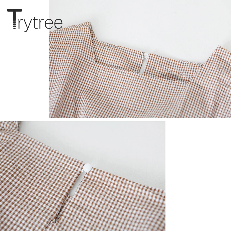 Trytree/2019 весенне-летнее платье женское Повседневное с квадратным воротником из