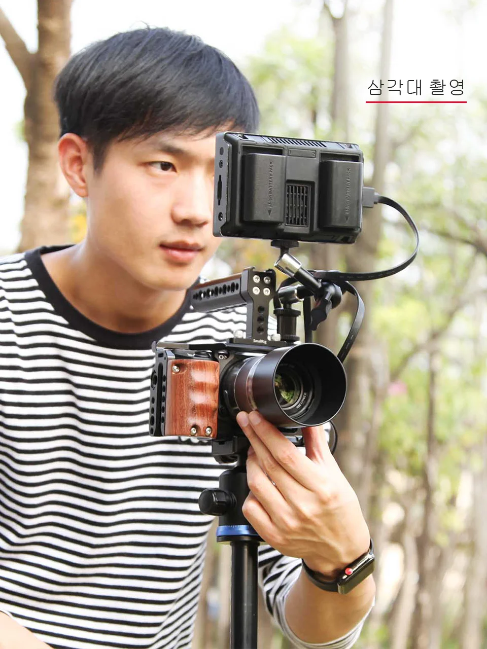 SmallRig a6500 Камера клетка комплект для Sony A6500 Камера клетка с быстросъемное крепление с деревянной ручкой-2097