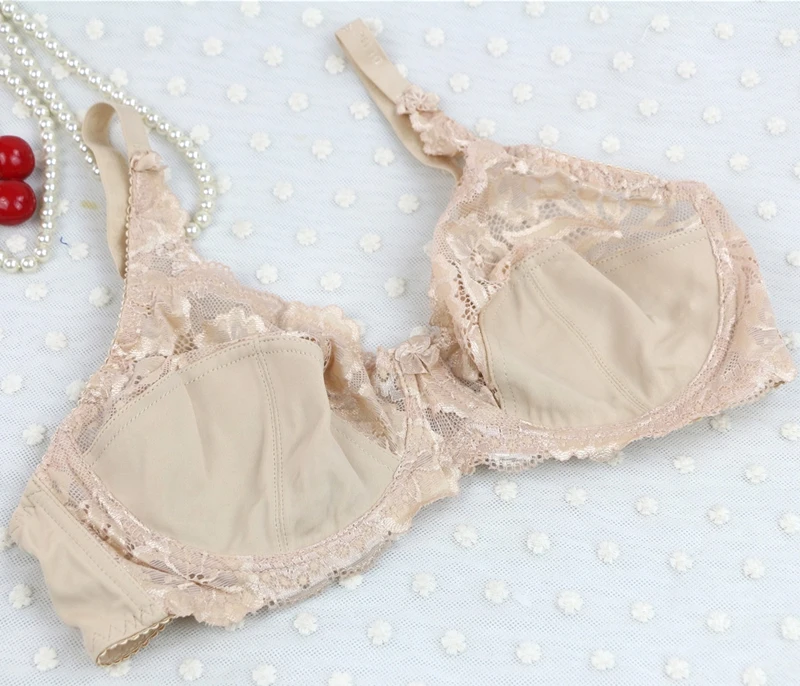 Плюс Размеры чашки Для женщин пикантные неприкрытая кружевной бюстгальтеры 38DD