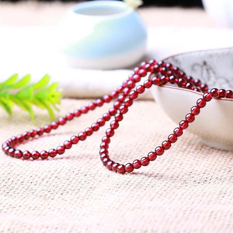 Растягивающийся красный круглый 4 5 мм бисер 5A класса натуральный гранат камень