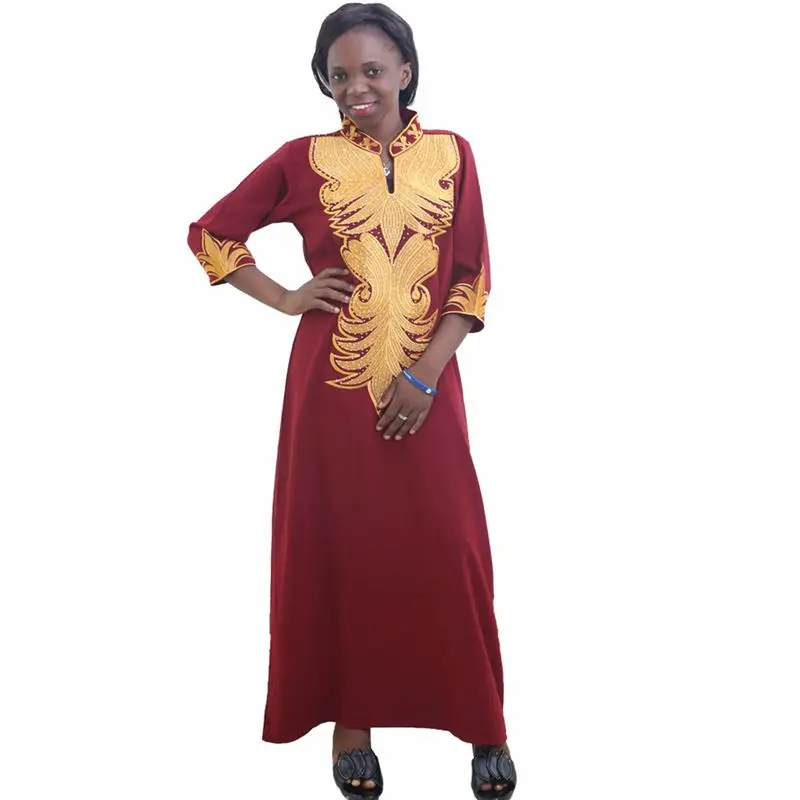 H & D Африканское Макси платье для женщин одежда vetement africaine femme 2018 Вышитое Платье из