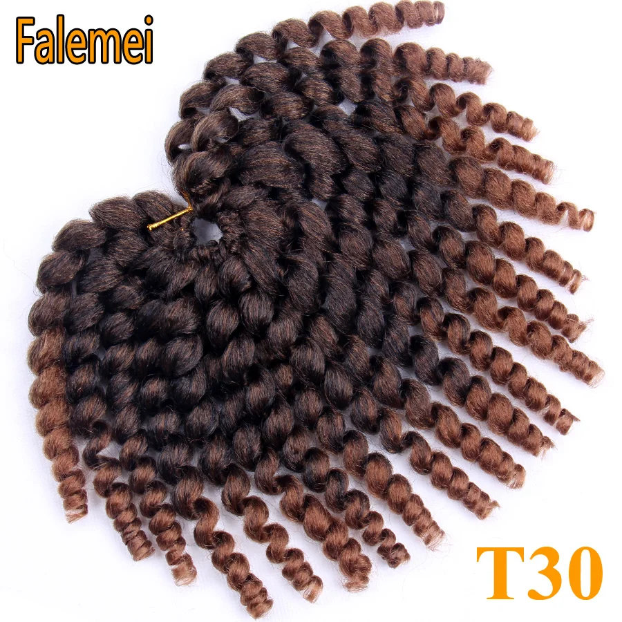 FALEMEI8-10inch жезл завитые скрученные косички ямайские упругие крючком волос 20 корень