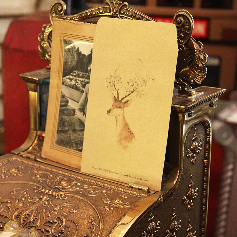 4 шт. бумажный конверт с оленем вида конструкций милые мини Конверты в винтажном