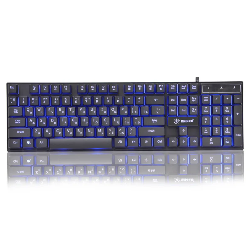 SunRose Компьютерные USB Проводная игровая клавиатура 104 клавиш 3 Цвет на русском и