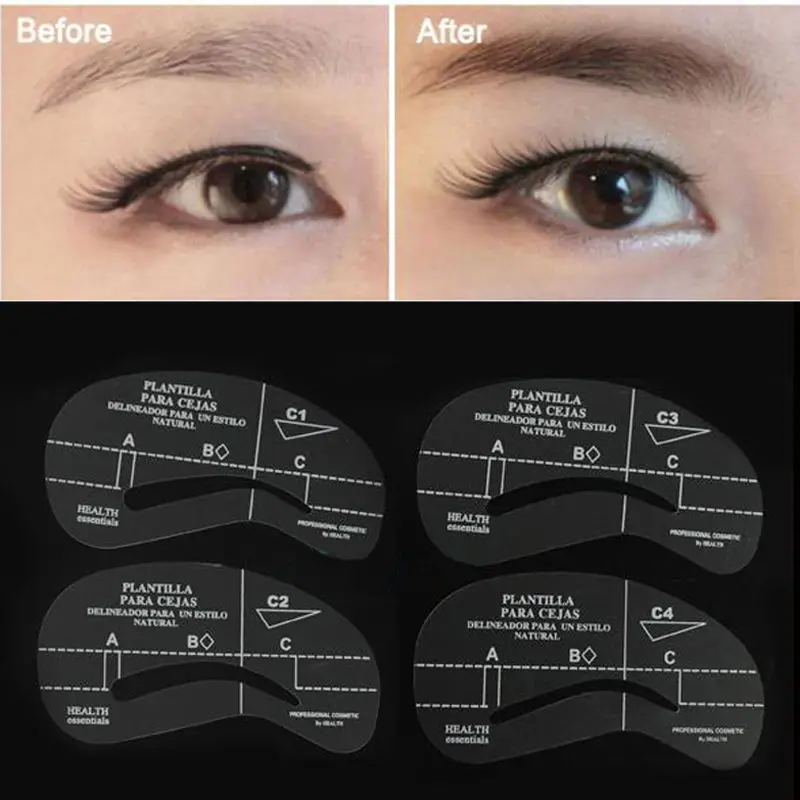 Новинка 2016 модный 4 шт./компл. трафарет для груминга формирования макияжа DIY