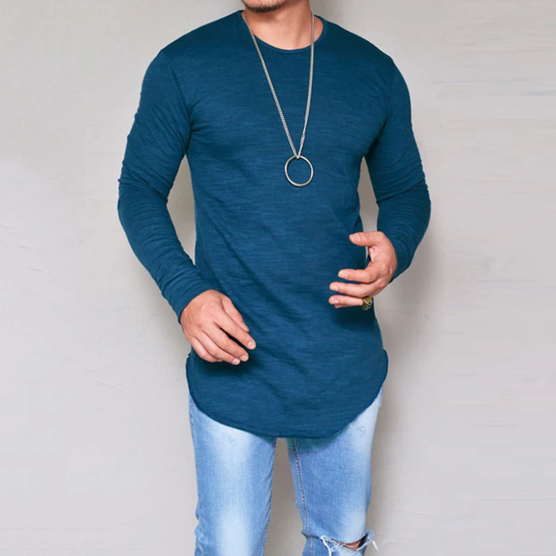 10 цветов плюс размеры 5XL лето и осень мода повседневное тонкий camisetas hombre с длинным