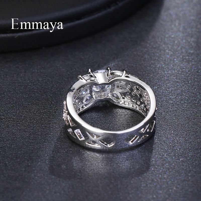 Emmaya роскошное фианитовое женское кольцо с круглым кристаллом|Кольца| |