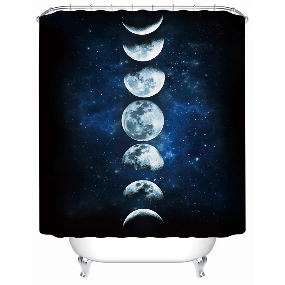 Постельное белье Outlet Moon Eclipse изменяющаяся занавеска для душа 3D Galaxy