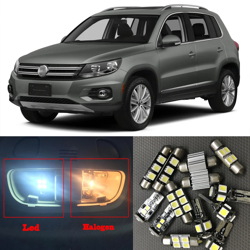 12 шт. Canbus белые светодиодные лампы интерьерный комплект для Volkswagen Tiguan 2009-2015 Карта