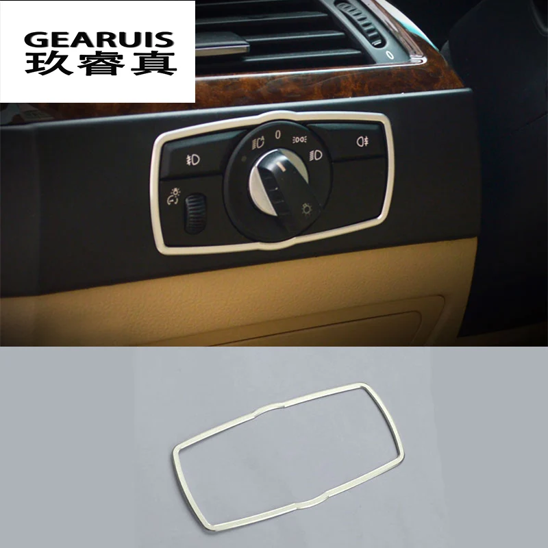 

Автомобильный Стайлинг кнопки переключения фар декоративные рамки крышки отделка наклейки для BMW 5 серии E60 Авто Ремонт аксессуары для инте...