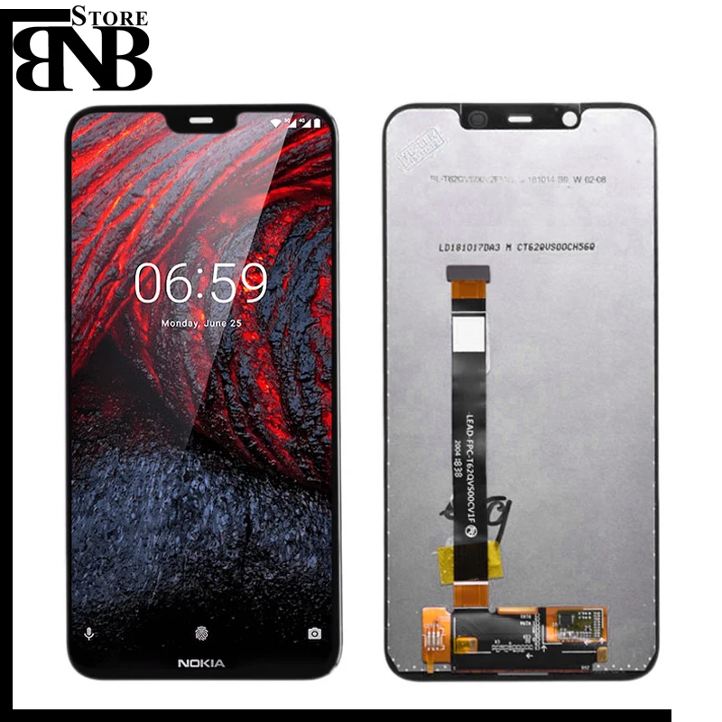 ЖК дисплей и сенсорный экран для Nokia 7 1 Plus X7 дигитайзер сенсорная панель в сборе