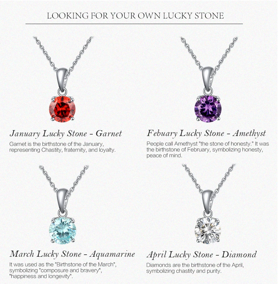 ORSA JEWELS 925 пробы Серебряное ожерелье с подвеской для женщин 12 цветов месяц счастливый камень AAA циркон ожерелье ювелирные изделия OSN118