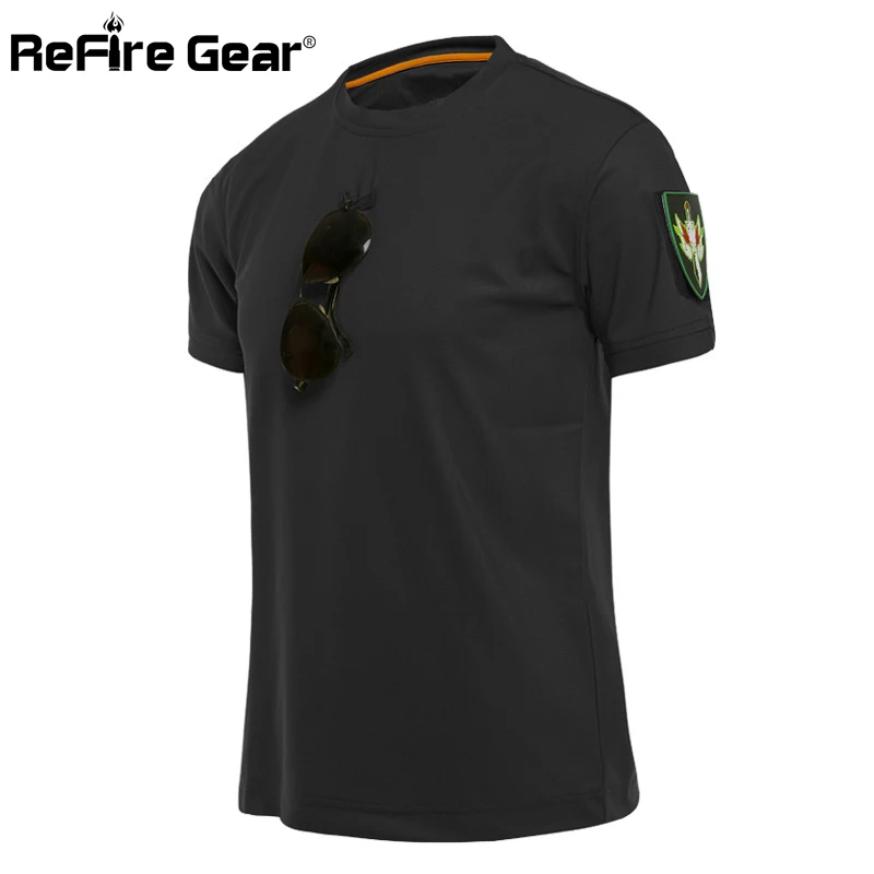 Refire gear Военная тактическая футболка с коротким рукавом мужская летняя быстросохнущая футболка для спецназа армейская дышащая одежда