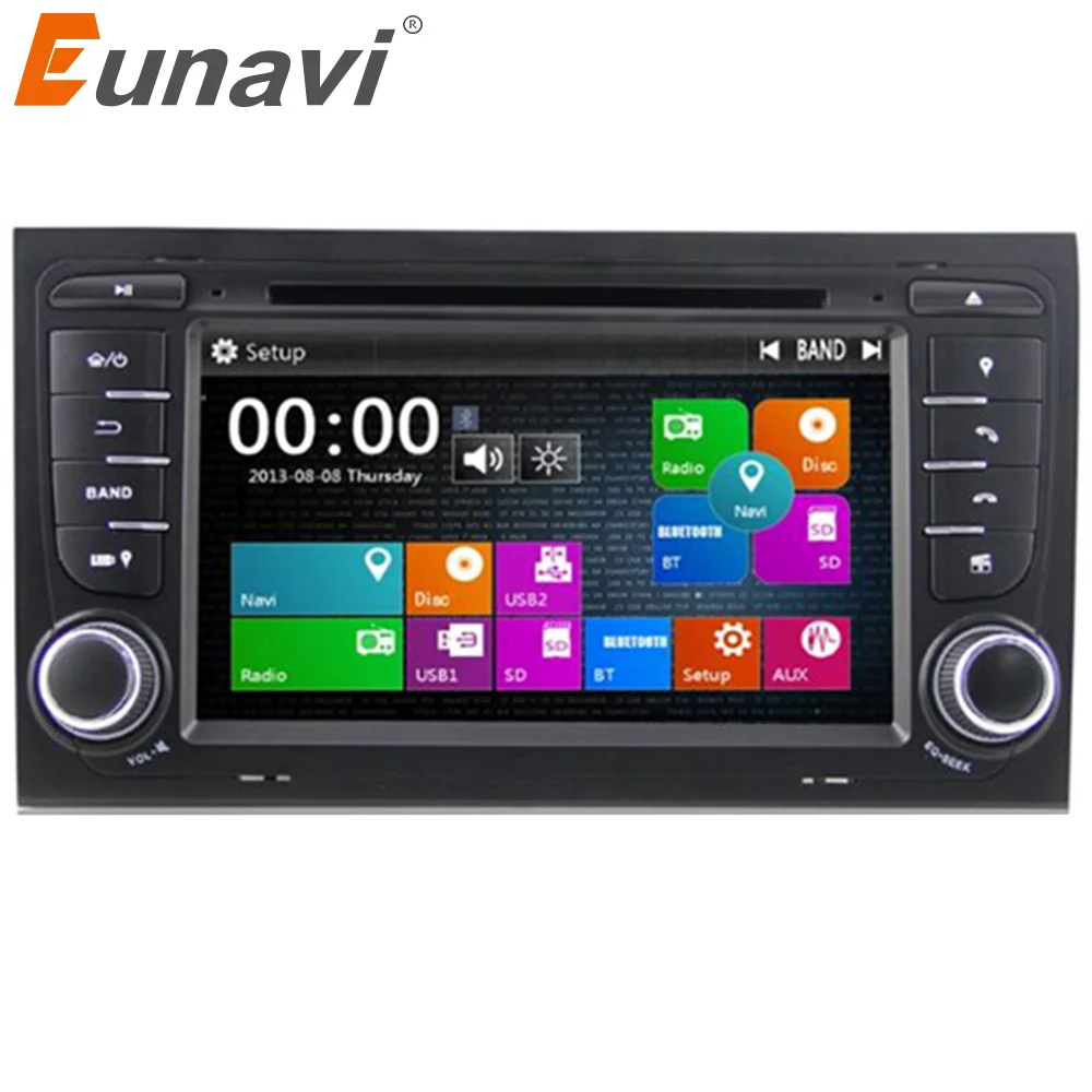 Eunavi 2 Din автомобильный dvd Автомобильный GPS навигатор DVD плеер для AUDI A4 S4 RS4 с 3G USB BT IPOD