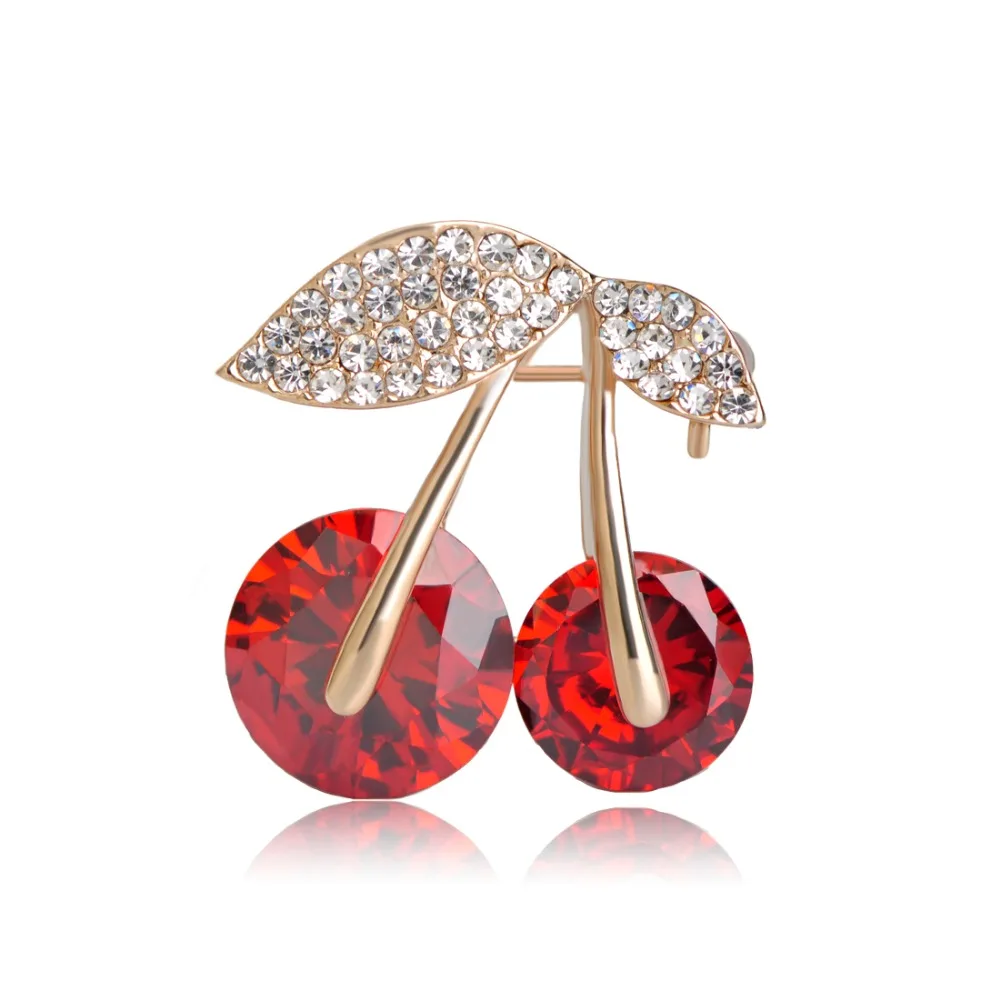 Горячие Продажи Вишневого Брошь Для Женщин Девушки Новый Год Подарок рубин CZ