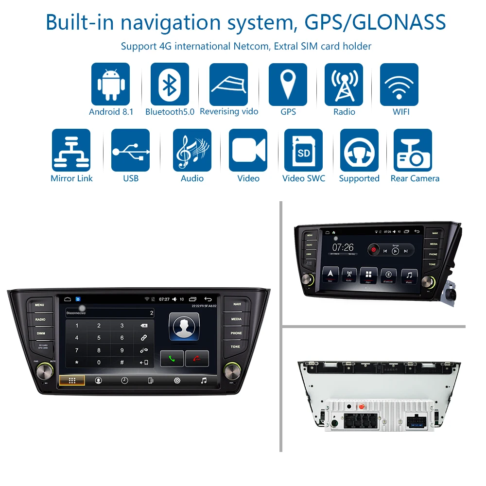 Автомобильный мультимедийный плеер 1 Din Android 8 автомобильный DVD для VW/Volkswagen Skoda fabia