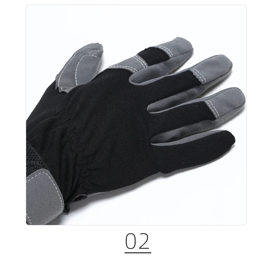 QIANGLEAF Brand Safety Work Gloves Riding Black Gray Protection Working Glove Wholesale Free Shipping 6490
