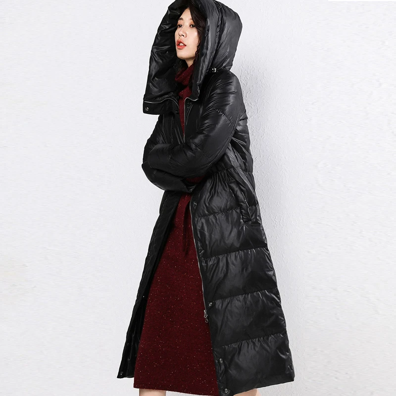 Winter Jacket Women Long Parka Thick Duck Down Coat 2019 Solid Hooded Warm Parkas Snow Waterproof Outwear | Женская одежда