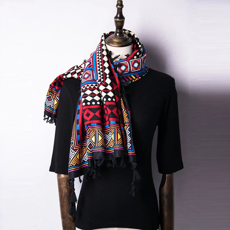 Yeeshan Геометрическая Шарф Зимы Женщина из Индии Шарфы для Женщин 114*114 см Площади
