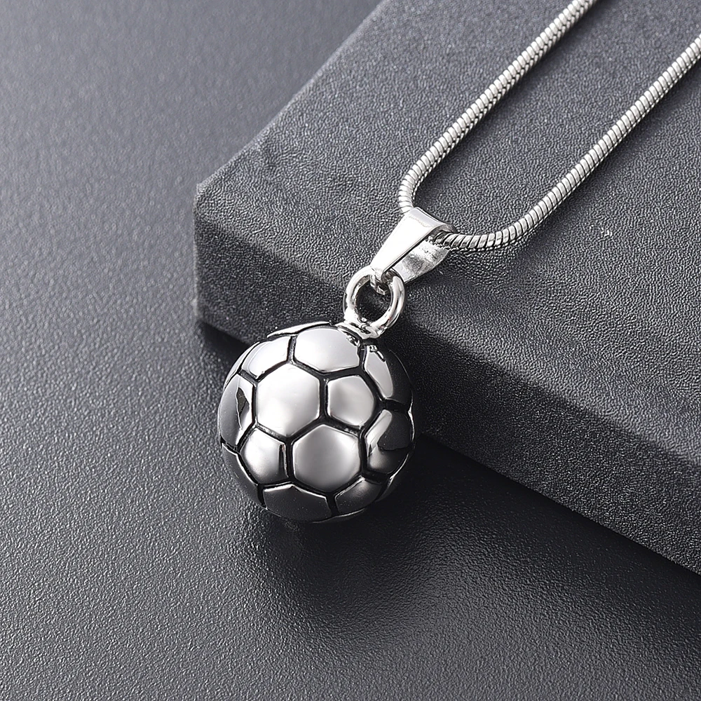 IJD10737 футбольный мяч очарование Keepsake урна кулон для мужчин нержавеющая сталь