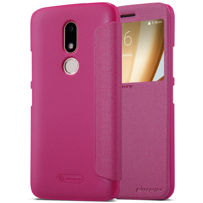 Оригинал nillkin новый блеск для moto m (xt1662) кожа case откидная крышка ударопрочный