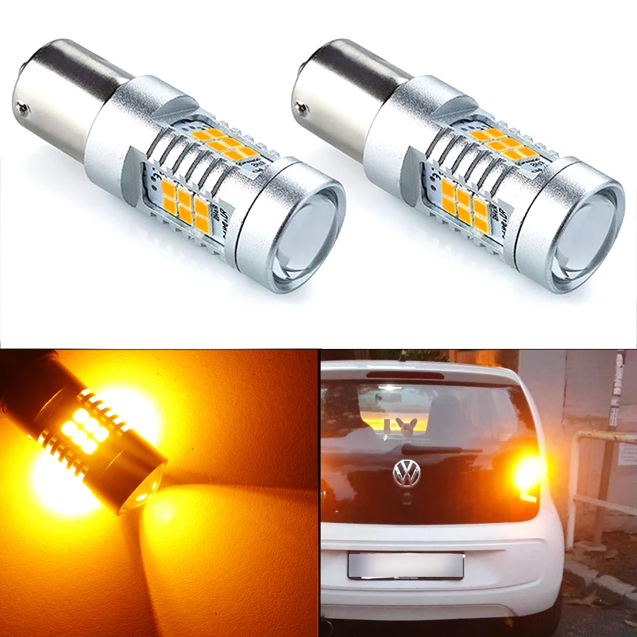 2x Bau15s 7507 PY21W светодиодный светильник 21-SMD, высокая мощность, светодиодный габаритный фонарь, Янтарный Желтый DC12-24V, 1 год гарантии VANSSI