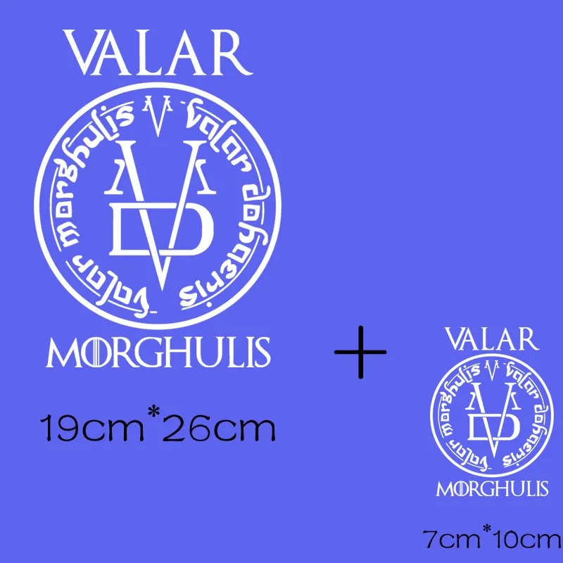 Valar Morghulis полосы термо-Стикеры для одежды на одежде Игра престолов железо на переводах для одежды термочувствительные нашивки полоса - Цвет: b