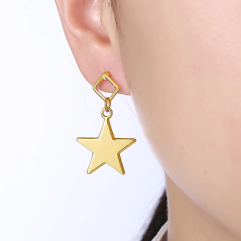 Lexile Модные Простые длинной кисточкой Длинные висячие серьги золото Цвет звезда