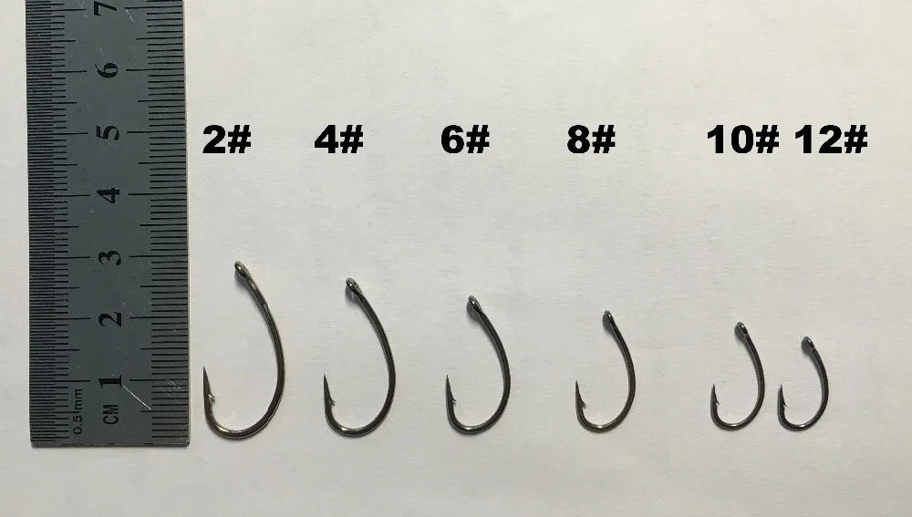 100 крючков для карпа с никелевым черным покрытием стиль кривой хвостовика