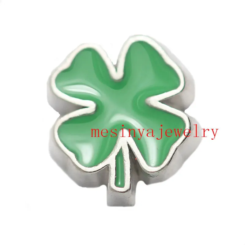 10 шт Зеленый Клевер пользовательские Плавающие Подвески для стеклянного