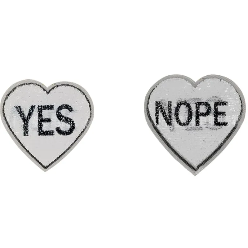 Clothing women Sequin patches Heart Reversible change color YES NOPE Up and Down Flip Patch for clothes stranger things Stickers | Дом и сад