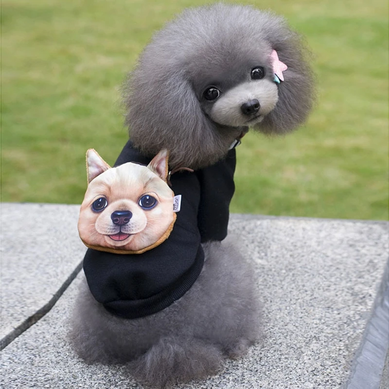 Флисовая теплая полосатая толстовка с капюшоном милый рисунок собаки Толстовка