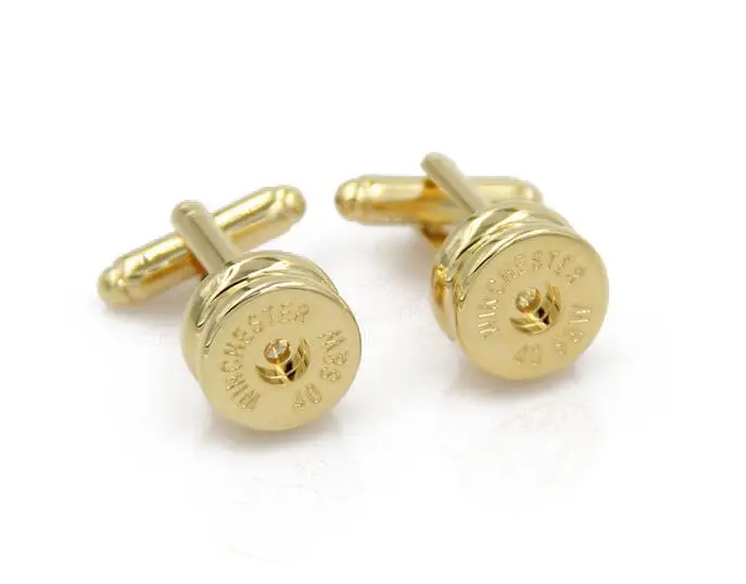 10pairs/lot Copper Bullet Cuff links Gold Plating Cufflinks Shirt Cuff Button Men's Jewelry Accessory Party Gift Wholesale