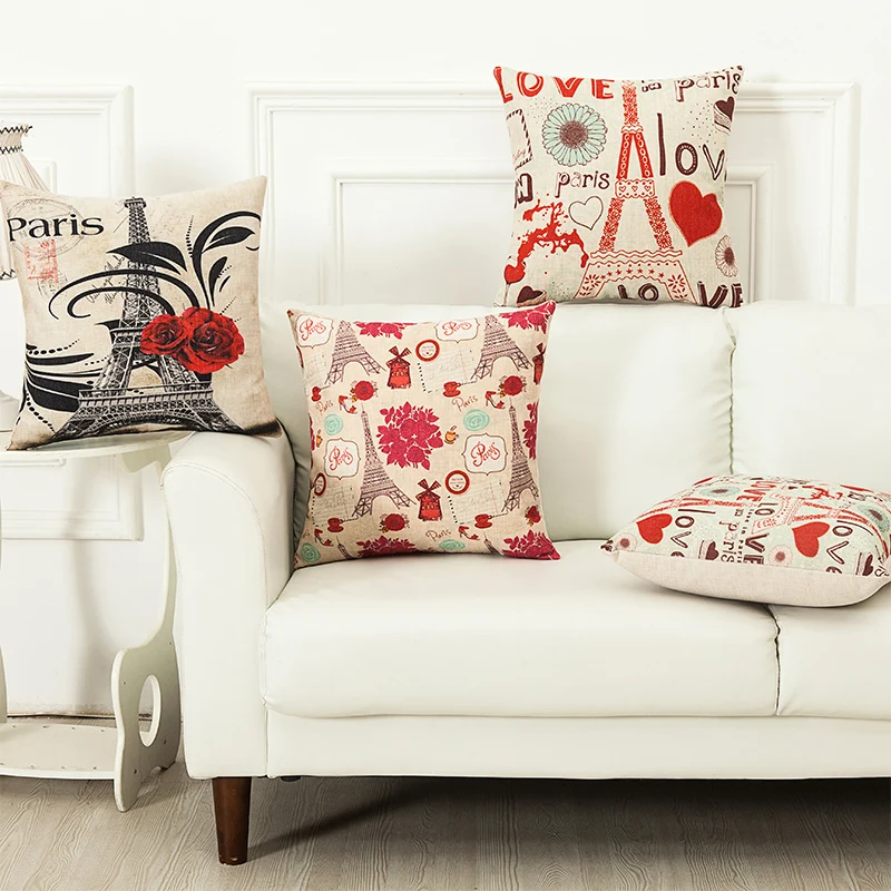 Эйфелева башня с цветами в стиле Парижа автомобильная офисная наволочка для