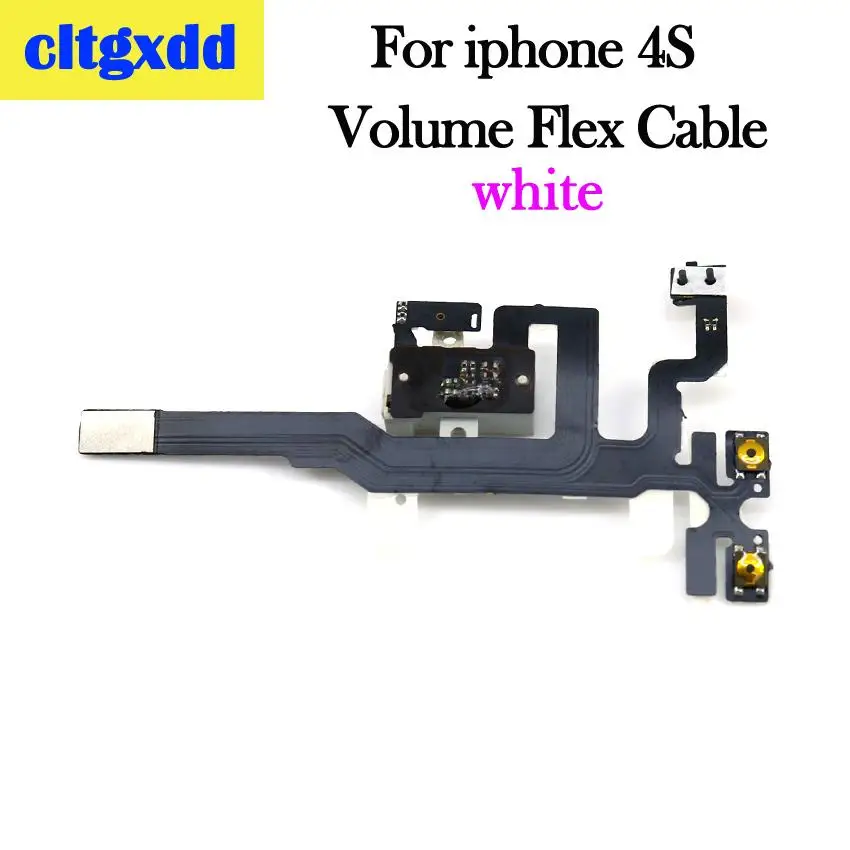 For 4S volume white Cltgxdd для iPhone 4, 4S, 5, 5S, 5C, 6, 6S Plus кнопка регулировки громкости источник энергии переключатель на кнопку выключения ключ гибкий кабель, сменные детали - Цвет: For 4S volume white